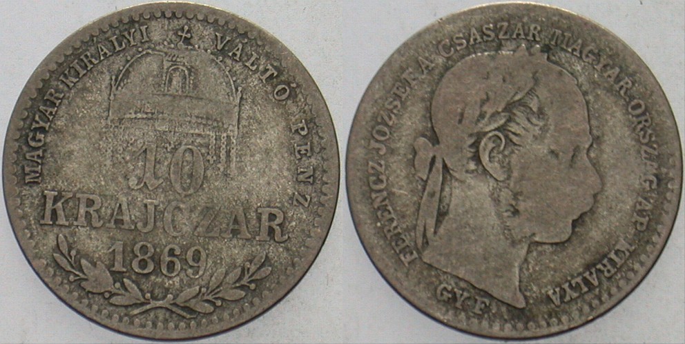 10 Krajczar 1869 Jaeger/Jaeckel 350 a Schön