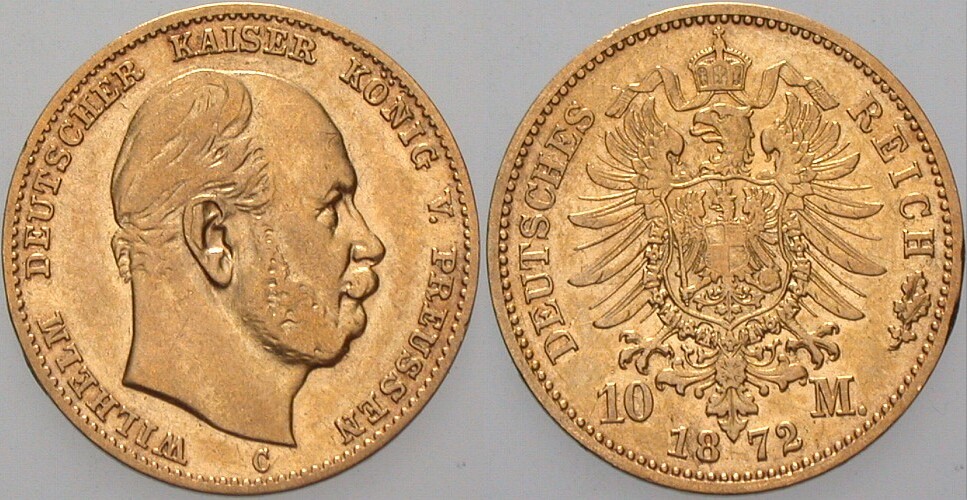 10 Mark 1872 Jaeger 245 Sehr schön