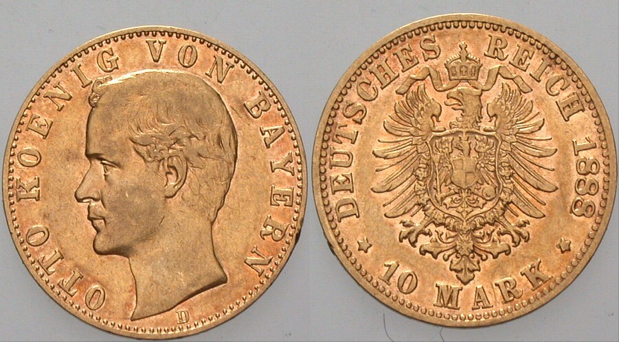 10 Mark 1888 Jaeger 198 Sehr schön