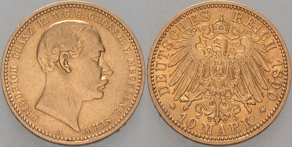 10 Mark 1890 J. 232 Sehr schön/sehr schön - vorzüglich
