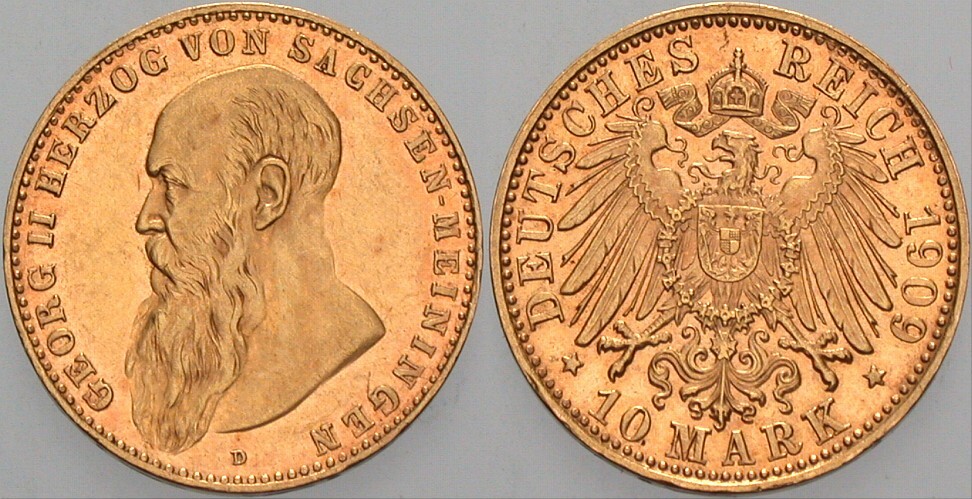 10 Mark 1909 J. 280 Vorzüglich