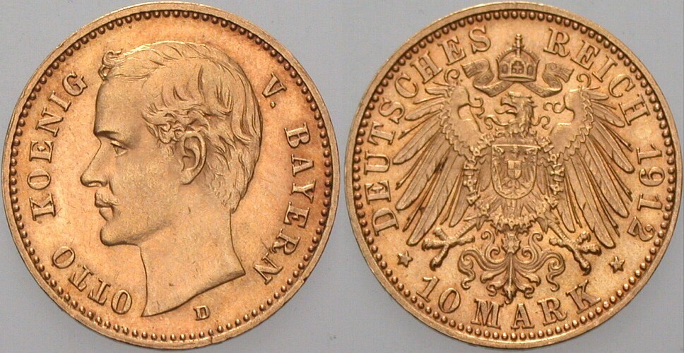 10 Mark 1912 Jaeger 201 Vorzüglich