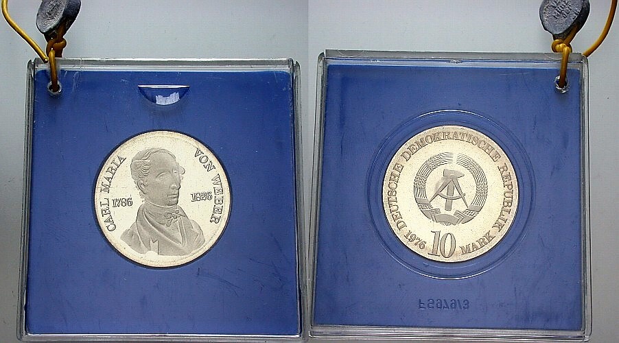 10 Mark 1976 J. 1562 Polierte Plate, verkapselt, leichte Patina