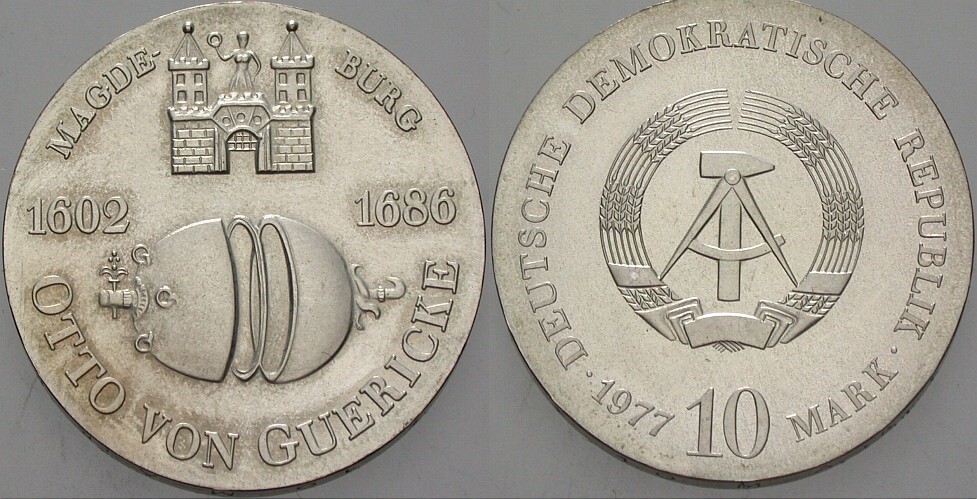 10 Mark 1977 J. 1565 Patina, vorzüglich - Stempelglanz