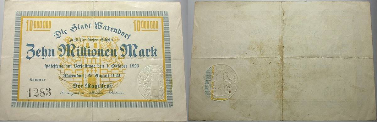 10 Million Mark 25.08.1923 Topp 873.6 Gebraucht