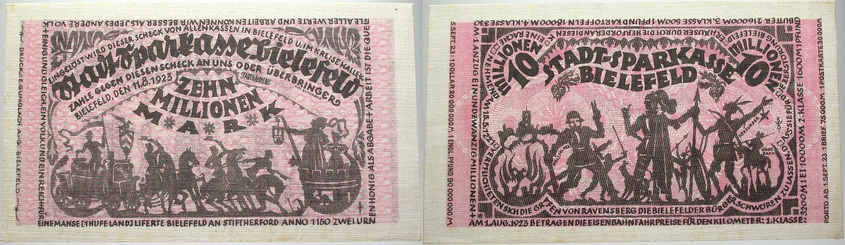 10 Millionen Mark 11.8.1923 Grabowski 81 Grasser/Pick 34 Kassenfrisch