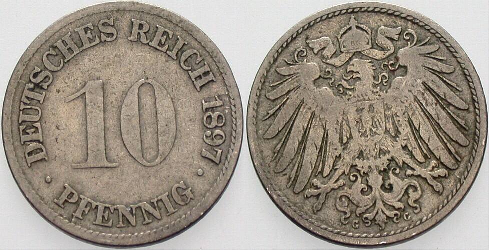 10 Pfennig 1897 J. 13 fast sehr schön
