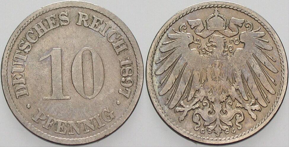 10 Pfennig 1897 J. 13 schön