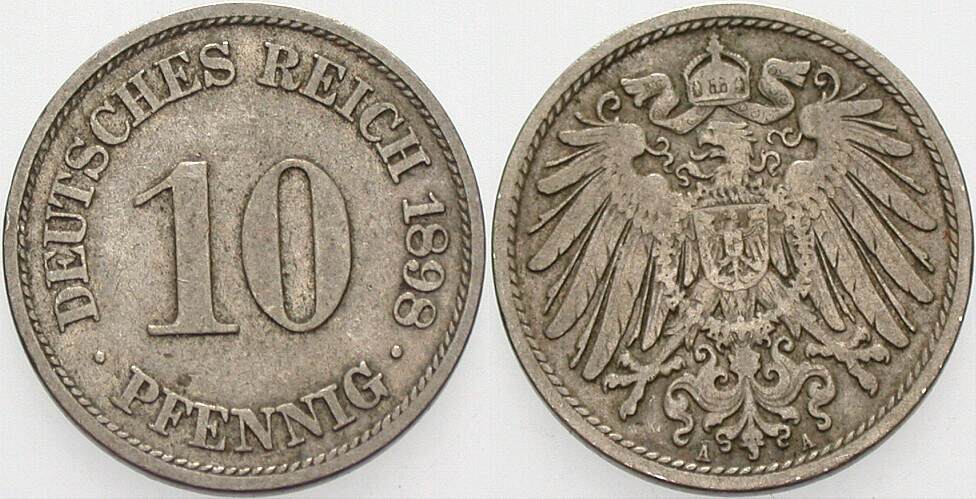 10 Pfennig 1898 J. 13 fast sehr schön