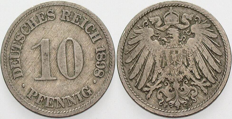 10 Pfennig 1898 J. 13 schön - sehr schön