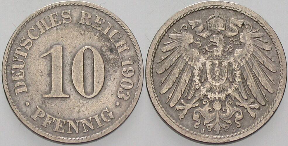 10 Pfennig 1903 J. 13 Schön - sehr schön