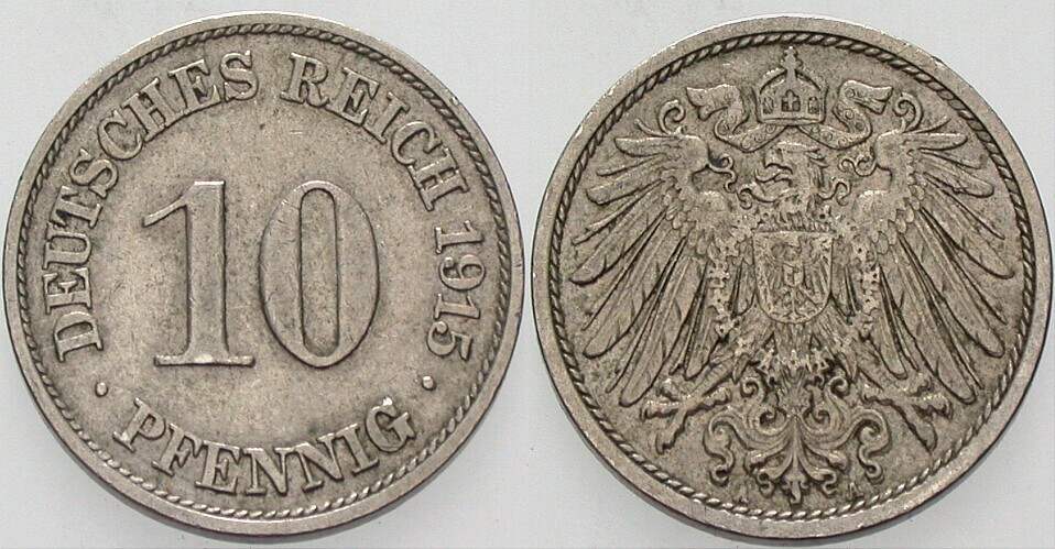 10 Pfennig 1915 J. 13 sehr schön