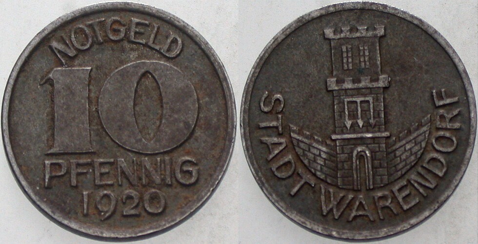10 PFENNIG 1920 Menzel 26078.4 Sehr schön