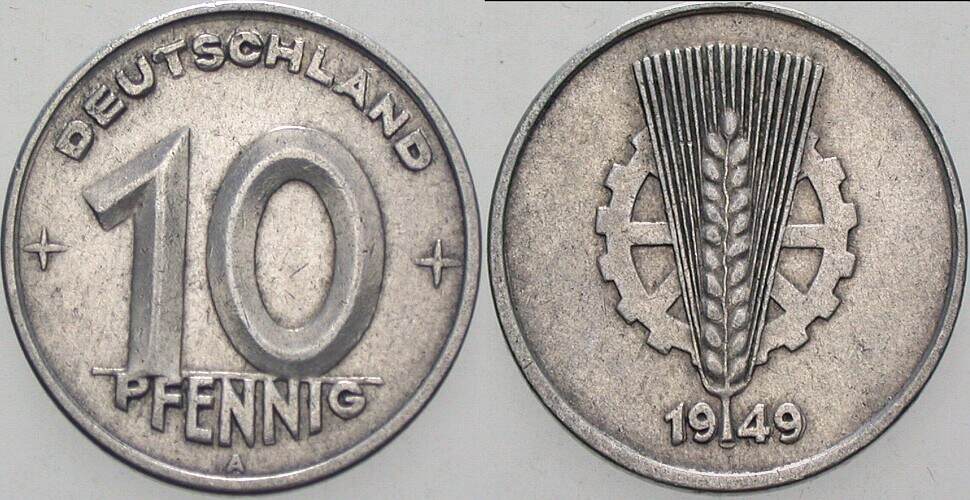 10 Pfennig 1948 J. 1503 sehr schön