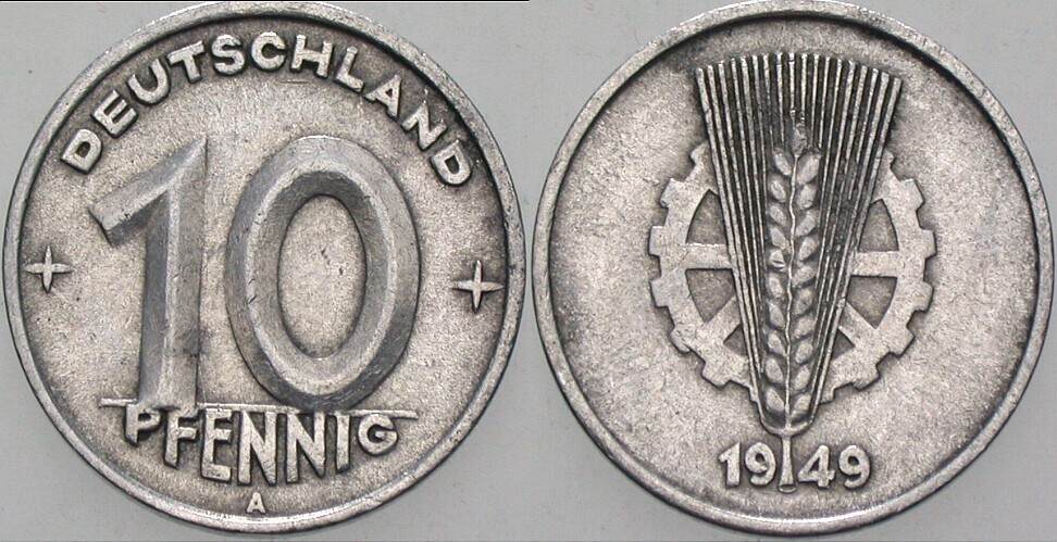 10 Pfennig 1949 J. 1503 sehr schön