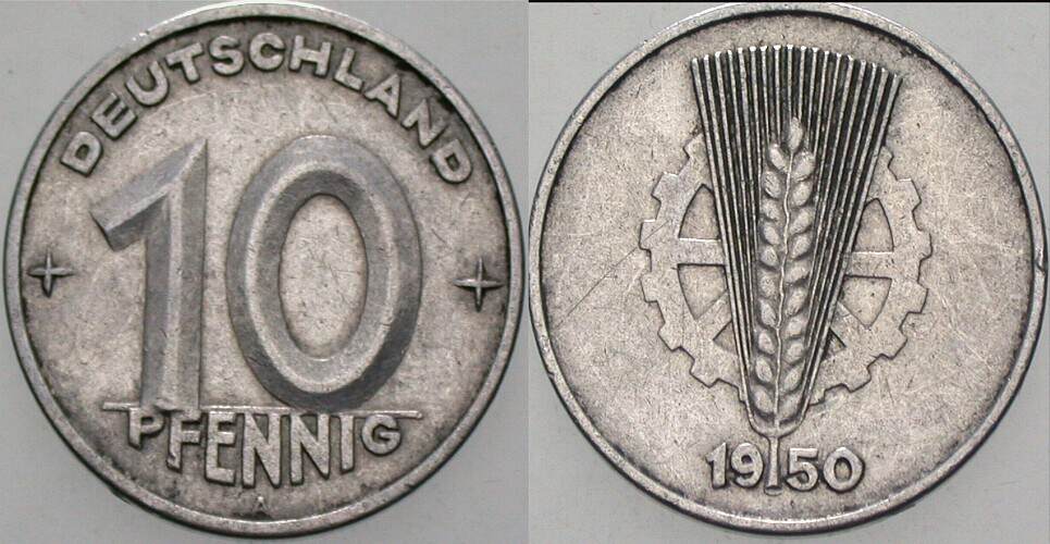 10 Pfennig 1950 J. 1503 sehr schön