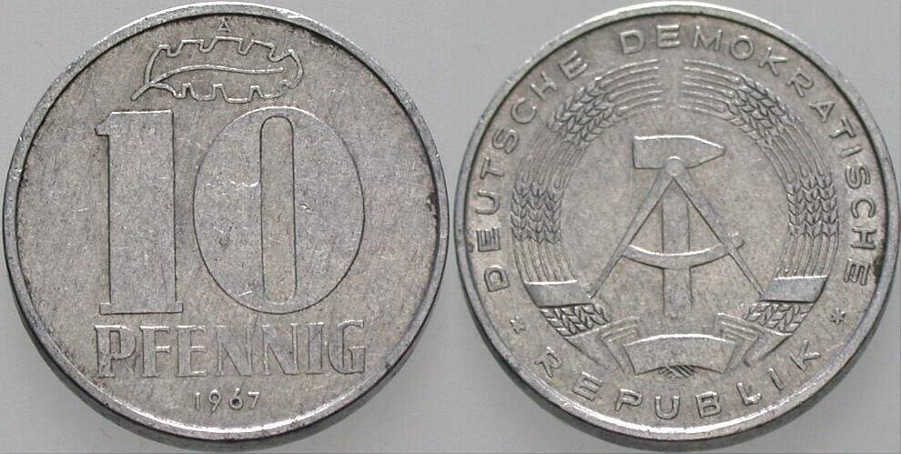 10 Pfennig 1967 J. 1510 sehr schön