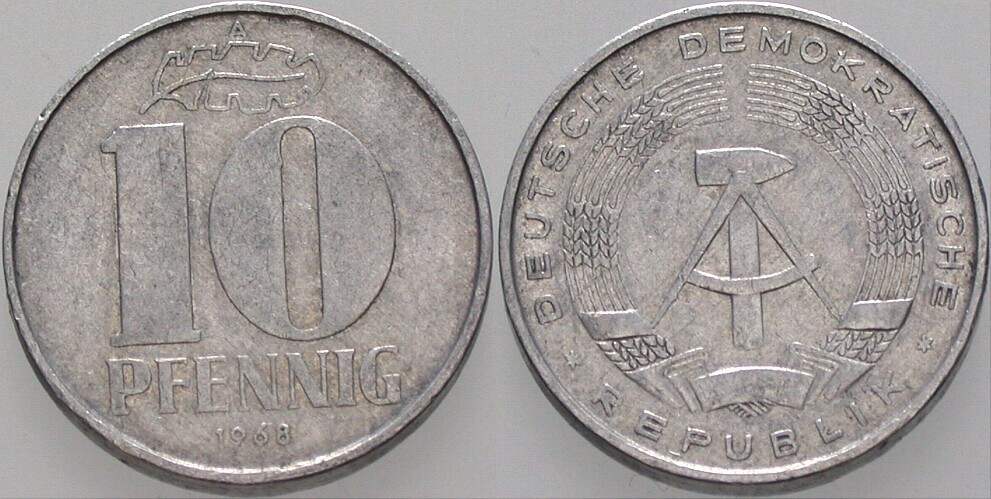 10 Pfennig 1968 J. 1510 sehr schön