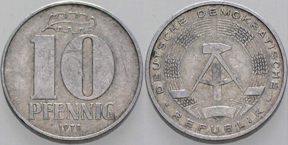 10 Pfennig 1970 J. 1510 sehr schön