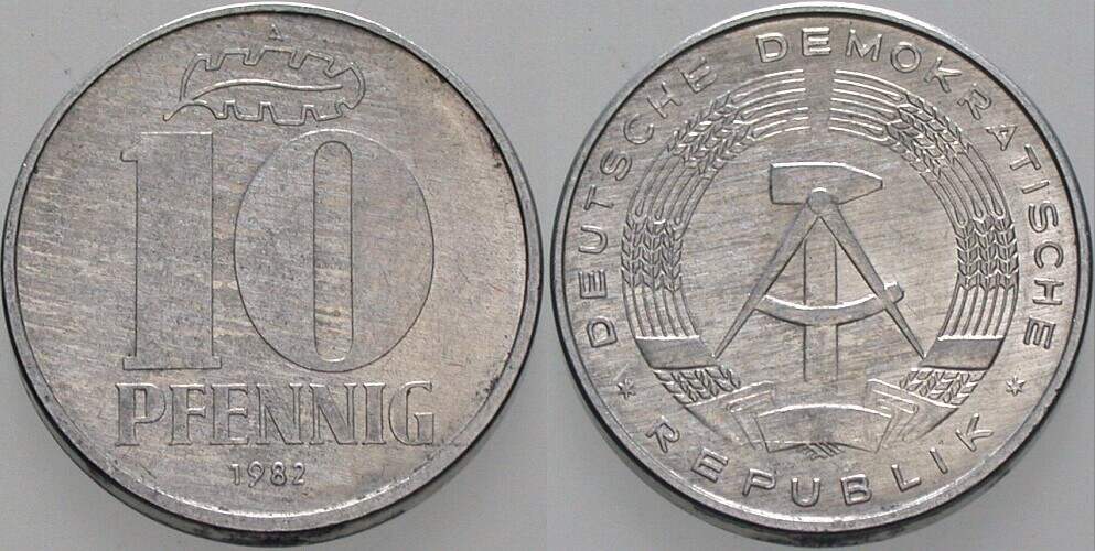 10 Pfennig 1982 J. 1510 sehr schön