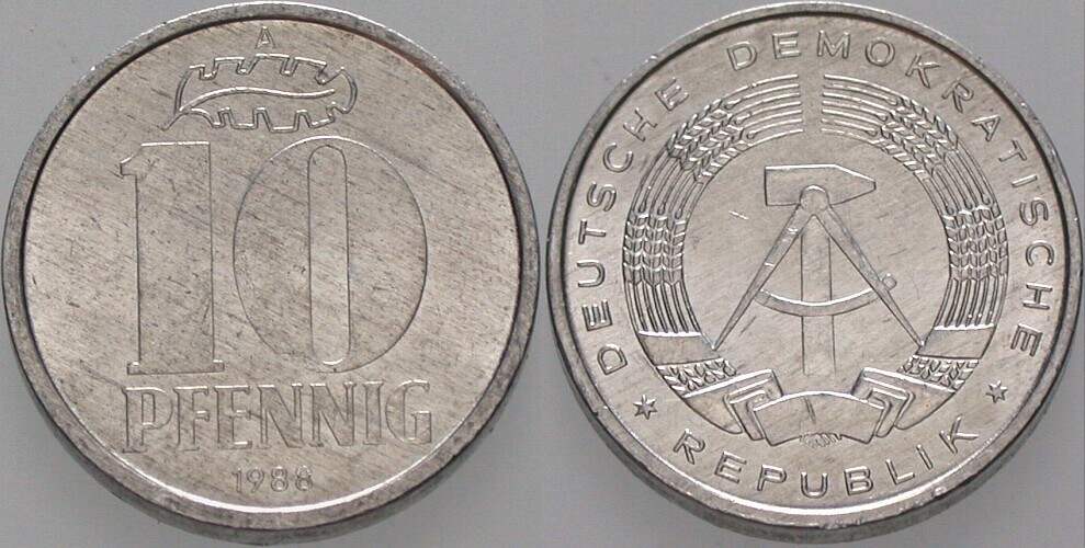 10 Pfennig 1988 J. 1510 Sehr schön