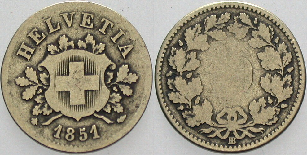 10 Rappen 1851 Divo/Tobler 313 Schön