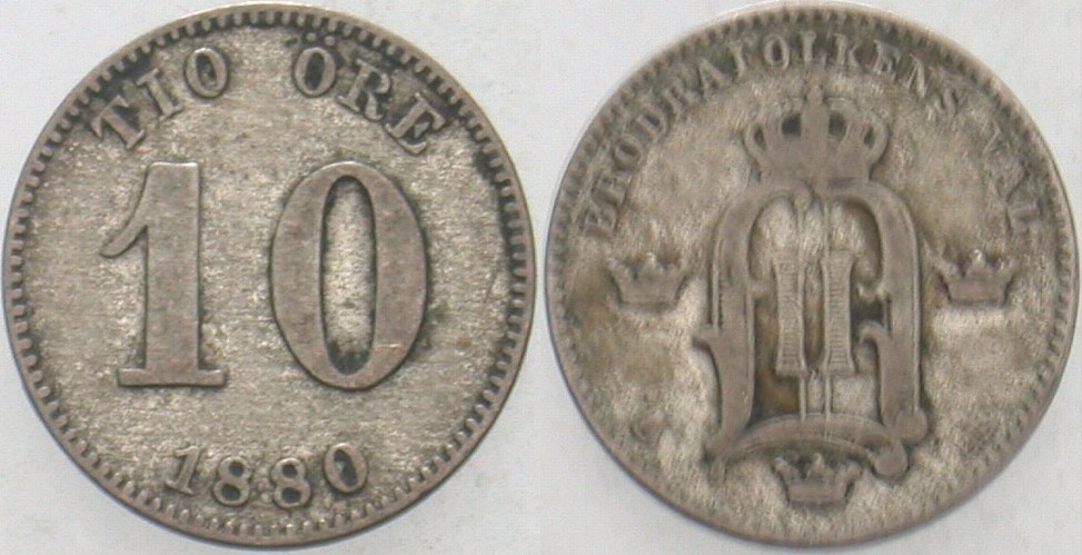 10 Öre 1880 Krause/Mishler 755 Sehr schön
