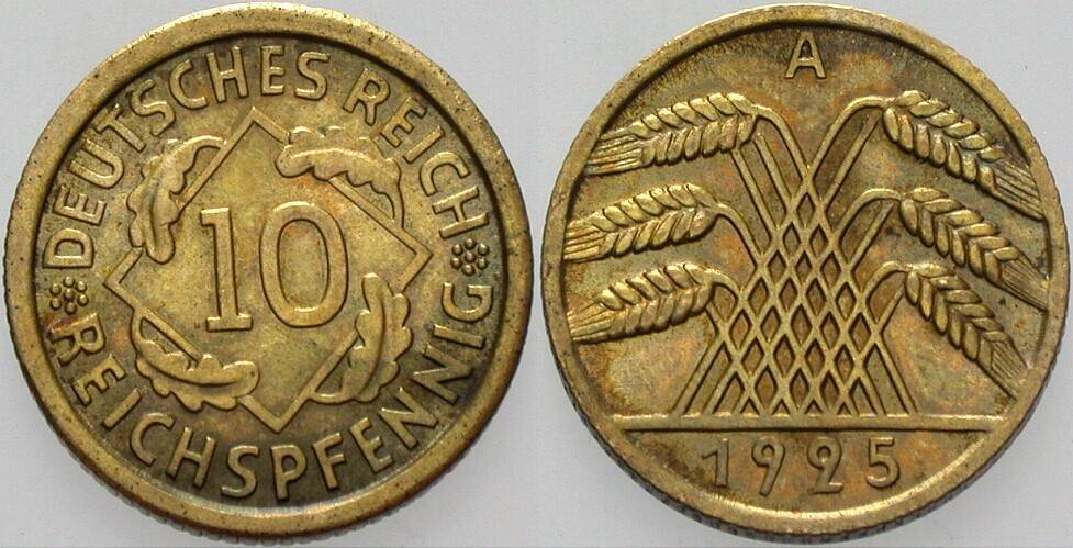10 Reichspfennig 1925 J. 317 Vorzüglich +