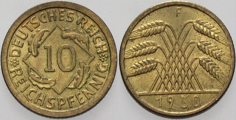 10 Reichspfennig 1930 J. 317 vorzüglich - Stempelglanz