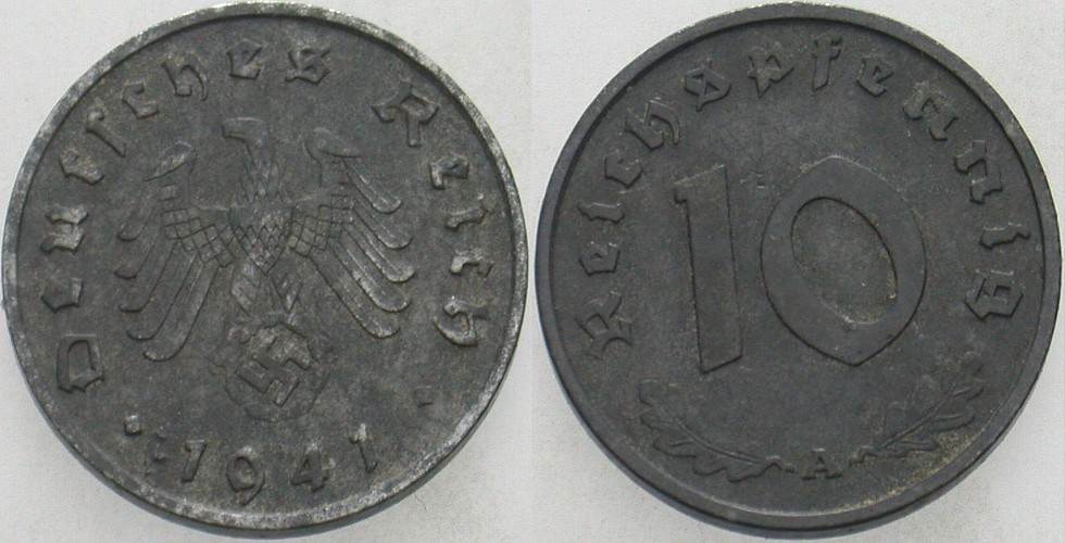 10 Reichspfennig 1941 J. 371 Sehr schön