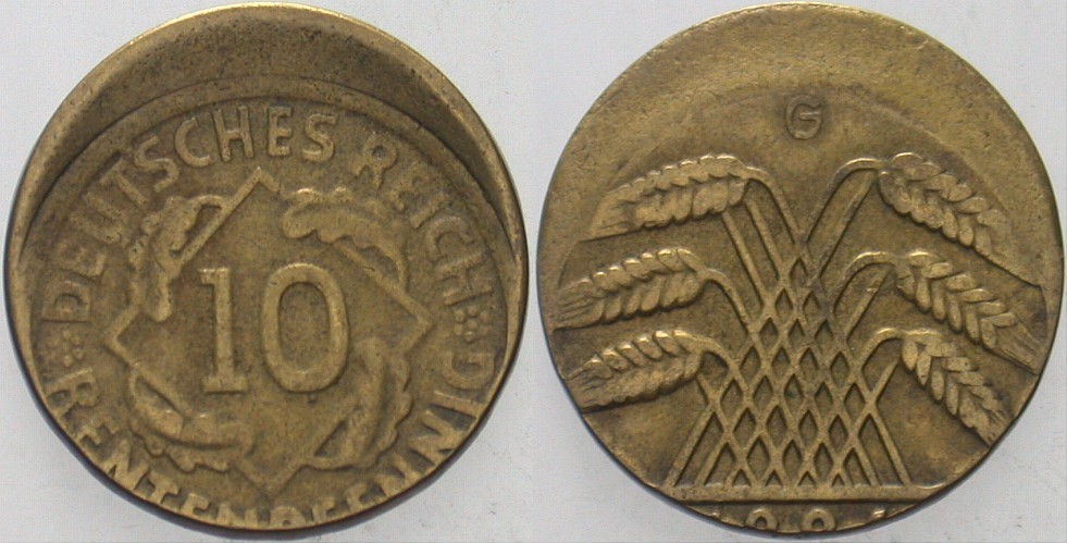 10 Rentenpfennig 1924 Jaeger zu 309 Sehr schön