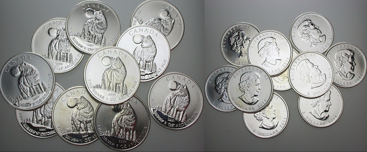 10 x 5 Dollar 2011 Prägefrisch