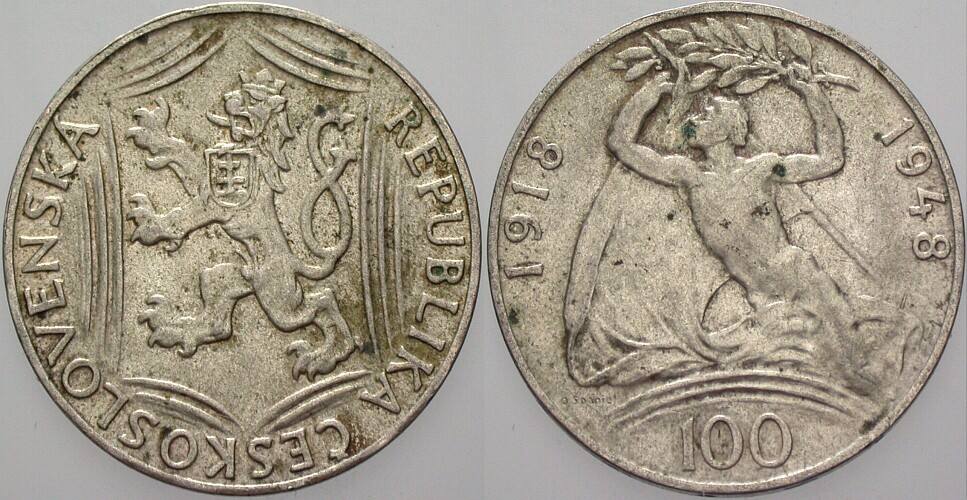 100 Kronen 1948 K.M. 27 Sehr schön