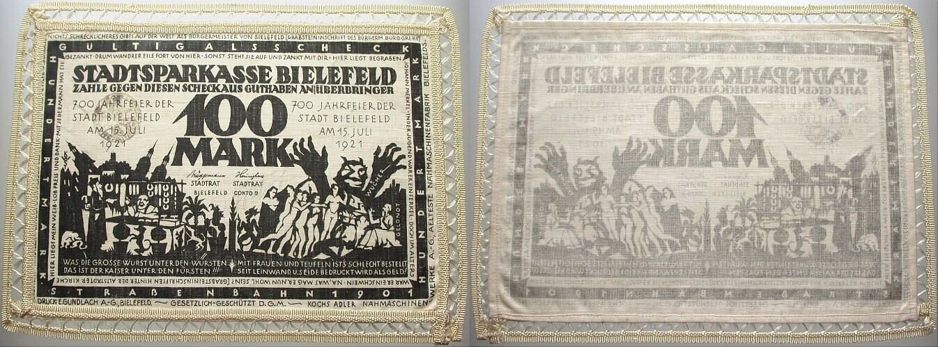 100 Mark 15.7.1921 Grabowski 32 b Grasser/Pick 21 b Kassenfrisch