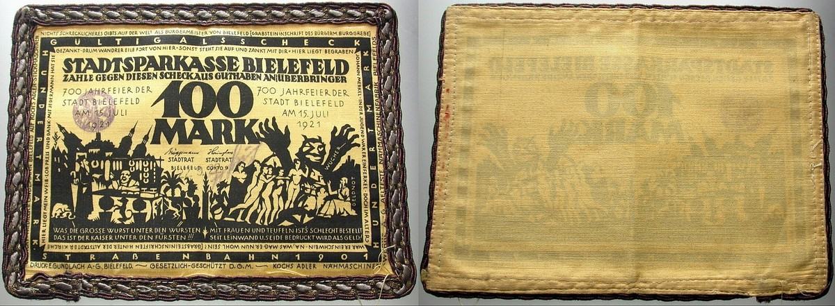 100 Mark 15.7.1921 Grabowski 33 b Grasser/Pick 22 e Gebraucht