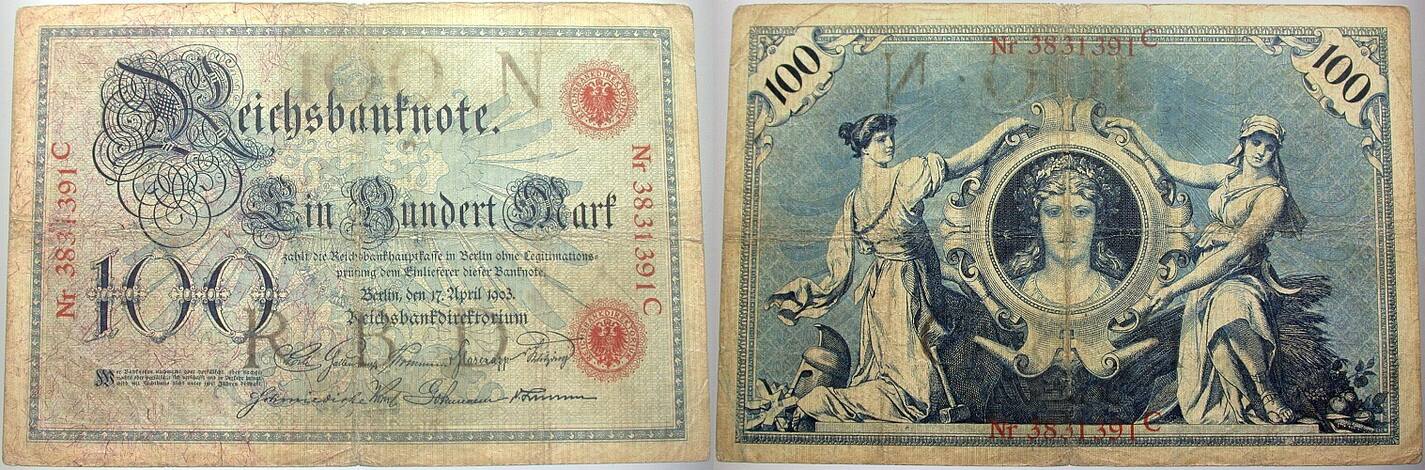 100 Mark 17.April 1903 Rosenberg 20 Gebraucht