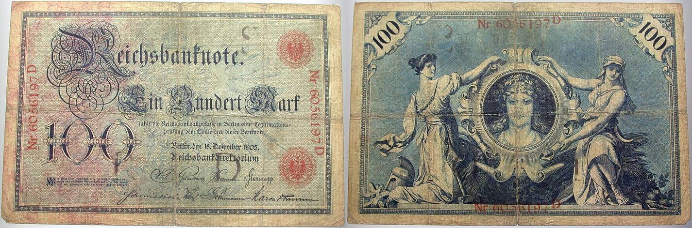 100 Mark 18.Dezember 1905 Rosenberg 23a Gebraucht