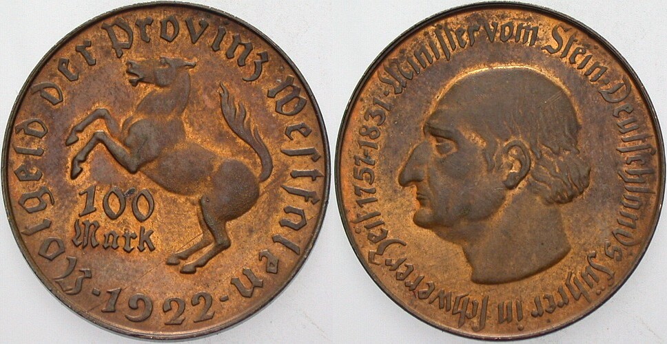 100 Mark 1922 J.N. 14 Vorzüglich