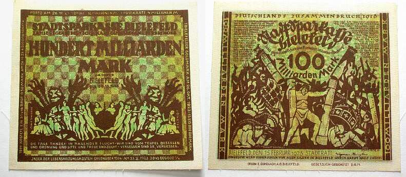 100 Milliarden Mark 15.2.1923 Grabowski 88 Grasser/Pick 41 Kassenfrisch