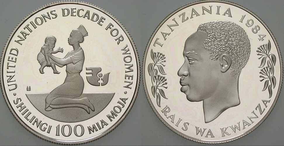 100 Shillingi 1984  Polierte Platte, verkapselt