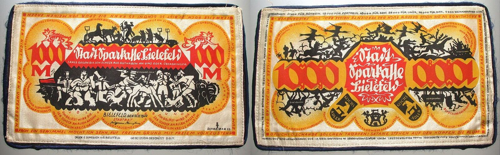 1000 Mark 15.12.1922 Grabowski 57.2.I c Grasser/Pick 25 a Kassenfrisch