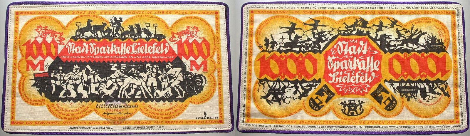 1000 Mark 15.12.1922 Grabowski 58.2.I c Grasser/Pick 26 a Kassenfrisch