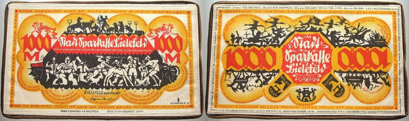 1000 Mark 15.12.1922 Grabowski 58.2.III i Grasser/Pick 26 a Kassenfrisch