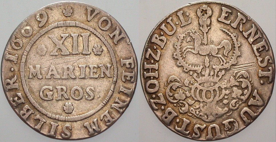 12 Mariengroschen 1669 Kennepohl 288 b/c Welter 1890 Kratzer, sehr schön