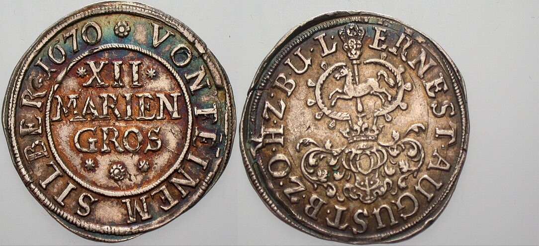 12 Mariengroschen 1670 Kennepohl 295 a/d Welter 1890 Patina, sehr schön +