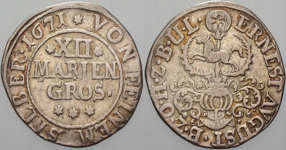 12 Mariengroschen 1671 Kennepohl 297 Sehr schön