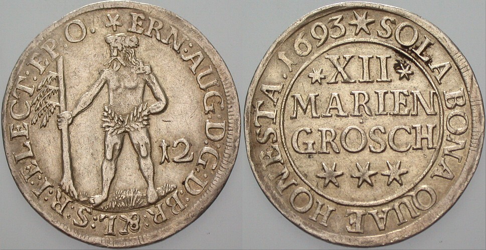 12 Mariengroschen 1693 Welter 1998 Fast vorzüglich