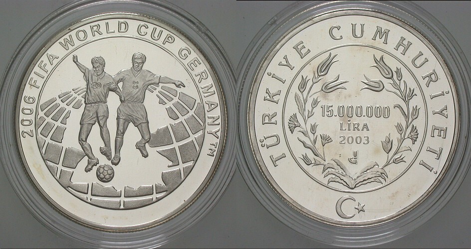 15.000.000 Lira 2003 Krause/Mishler 1265 Polierte Platte, verkapselt