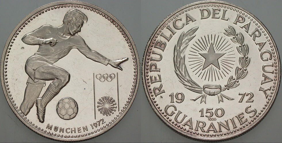 150 Guaranies 1972 KM. 33 Vorzüglich von Polierter Platte