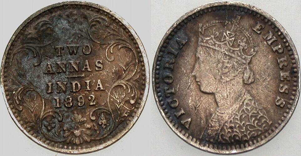 2 Annas 1892 K./M. 488 Schön